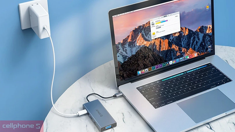 Tốc độ Hub chuyển đổi USB C Orico MC U501P-GY PD-60W