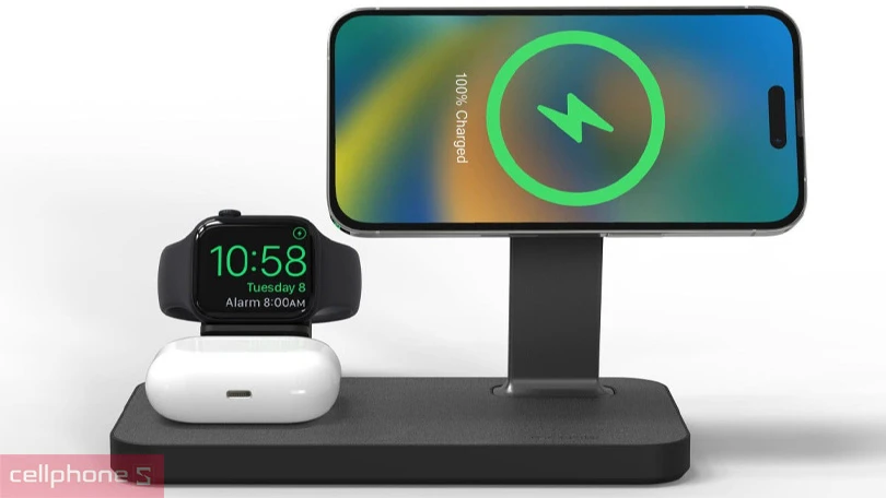 Thiết kế đế sạc Mophie Snap Plus 3 in 1 15W