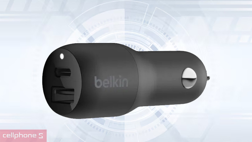 Thiết kế sạc ô tô Belkin 2 cổng 37W