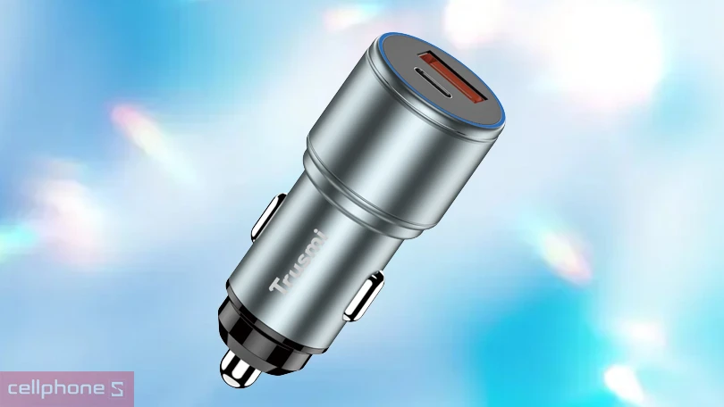 tẩu sạc ô tô Trusmi CC05 USB-A + Type-C 38W