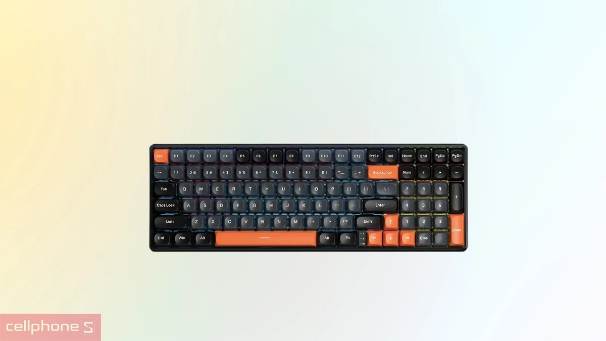 Switch, keycap của bàn phím cơ có dây Aula S100 đen xám cam