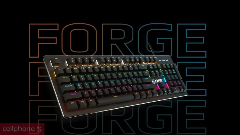 Thiết kế, đèn nền của bàn phím Gaming MSI Forge GK300 RGB LED đen
