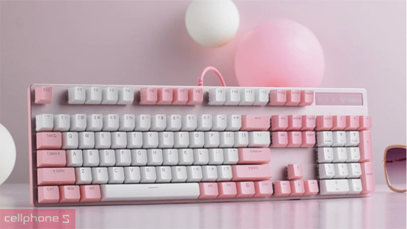 Bàn phím cơ Rapoo V500 Pro Pink White (Brown Switch)