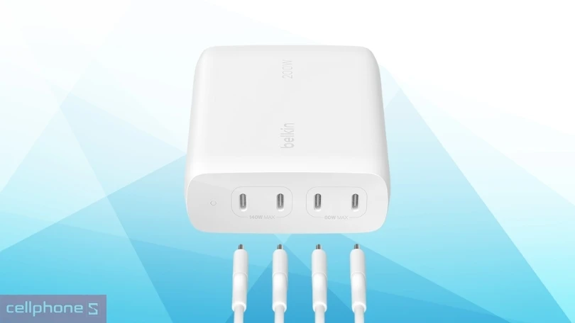 Khả năng tương thích, công suất sạc của củ sạc Belkin 200W GaN BOOSTCHARGE PD 3.1 PPS 4 cổng USB-C