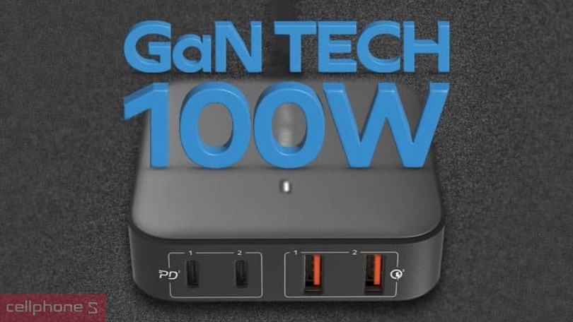 Công suất củ sạc Momax 100W 4 cổng GAN có phích cắm US