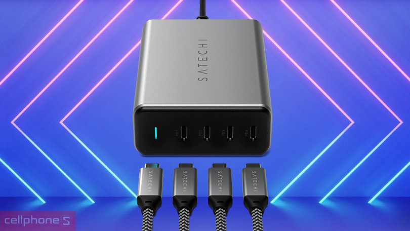 Củ sạc Satechi PD 4 cổng Type C 165W EU - Công suất vượt trội, khả năng linh hoạt