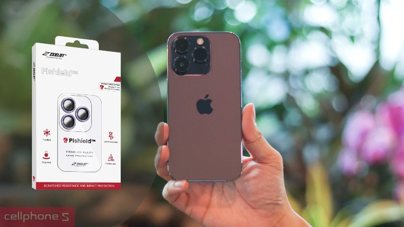 Miếng dán camera iPhone 14 Pro/14 Pro Max Zeelot Pishield