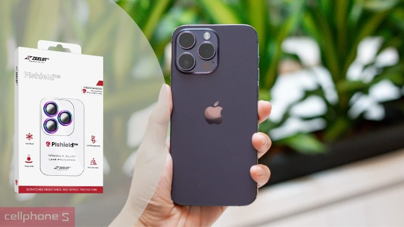 Miếng dán camera iPhone 14 Pro/14 Pro Max Zeelot Pishield