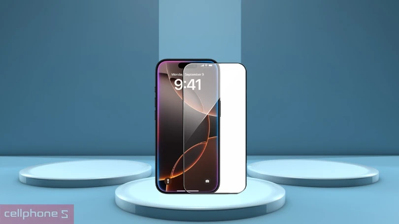 Thiết kế kính cường lực iPhone 16 Pro Mipow Premium