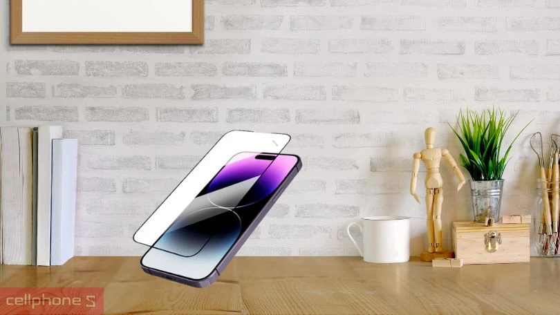 Kính cường lực iPhone 15 Mocoll - Độ cứng 9H, an toàn khi sử dụng
