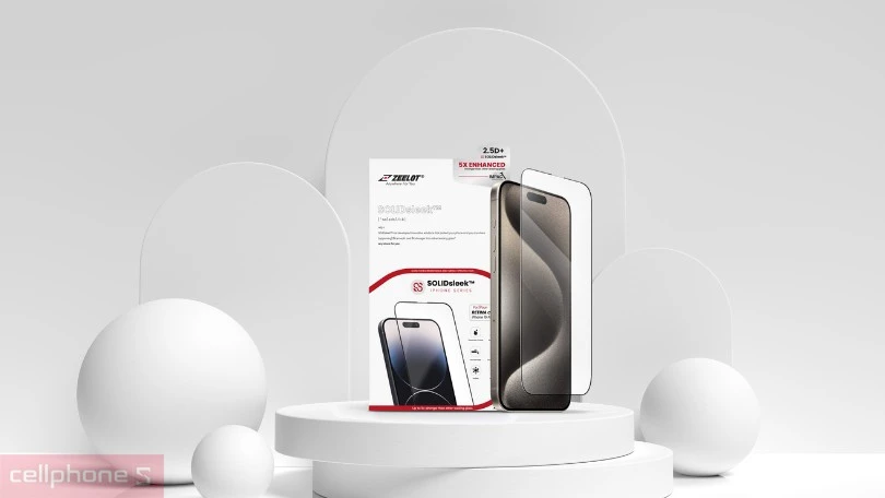 Dán cường lực iPhone 15 Pro Max Zeelot Solidsleek