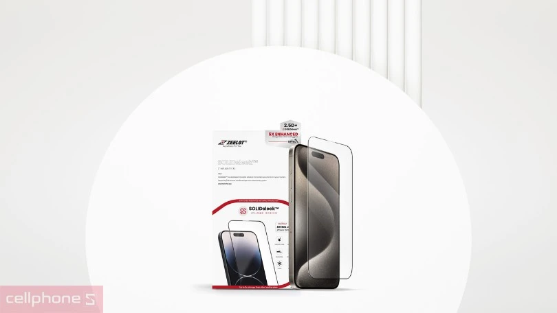 Dán cường lực iPhone 15 Pro Max Zeelot Solidsleek