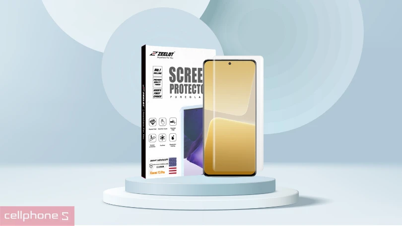 Dán cường lực Xiaomi 13 Pro Zeelot Full viền màu - Độ trong suốt cao, chống xước hiệu quả