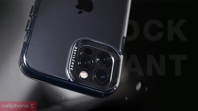 Ốp lưng iPhone 15 Pro Max Devilcase Bản tiêu chuẩn trong suốt Viền camera