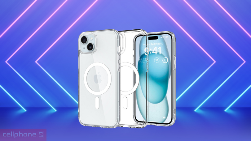 Ốp lưng iPhone 15 Plus Spigen Crystal Hybrid with Magsafe