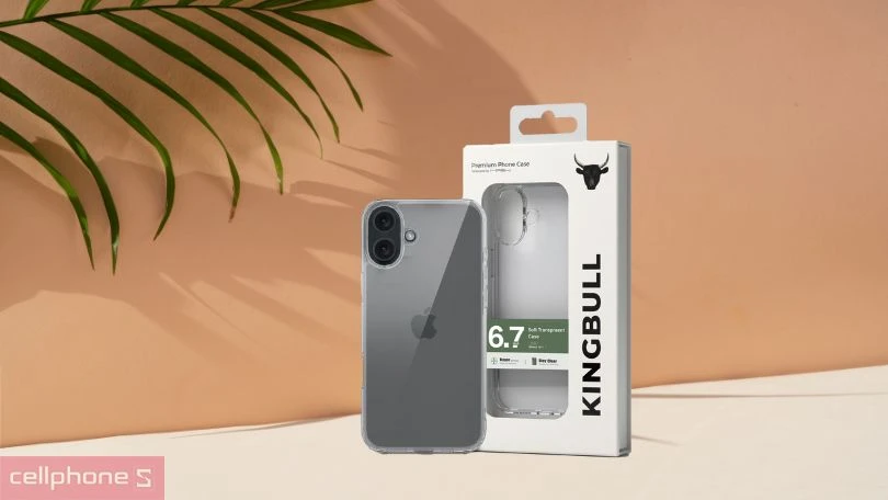 Thiết kế ốp lưng iPhone 16 Plus Mipow Soft Transparent