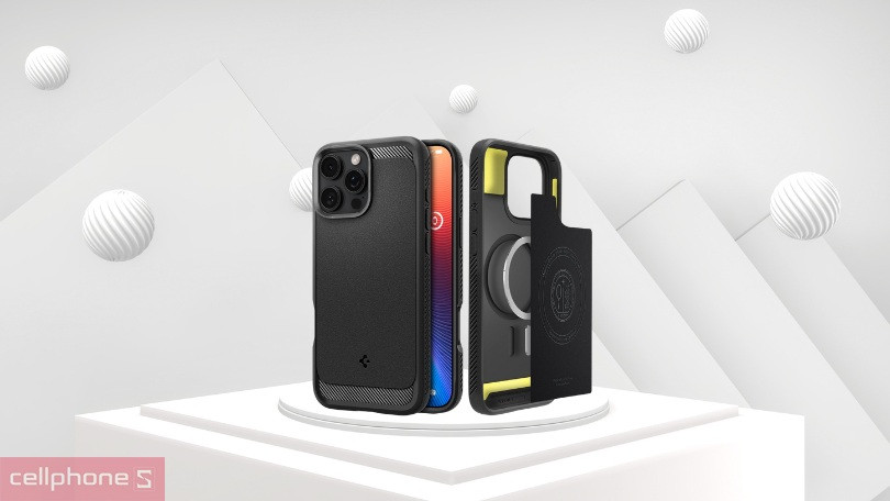 Thiết kế ốp lưng iPhone 16 Pro Max Spigen Rugged Armor With Magsafe