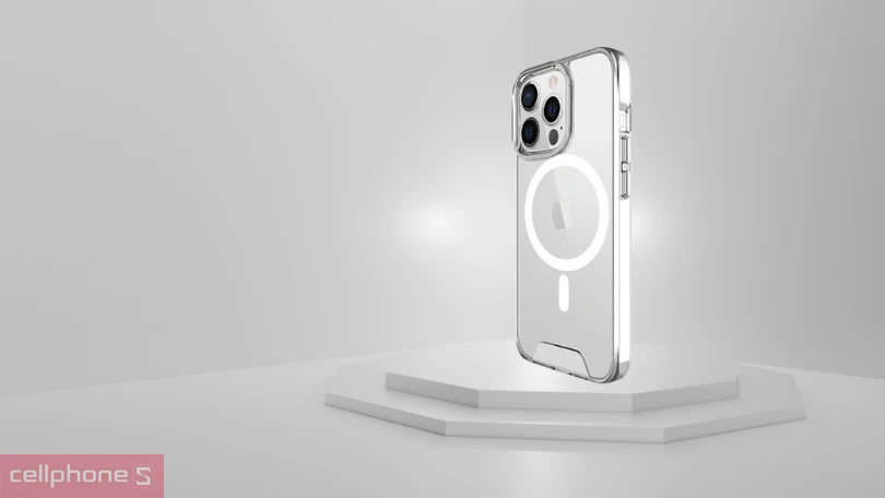 Ốp lưng iPhone 14 Pro Max trong suốt Jinya hỗ trợ sạc MagSafe