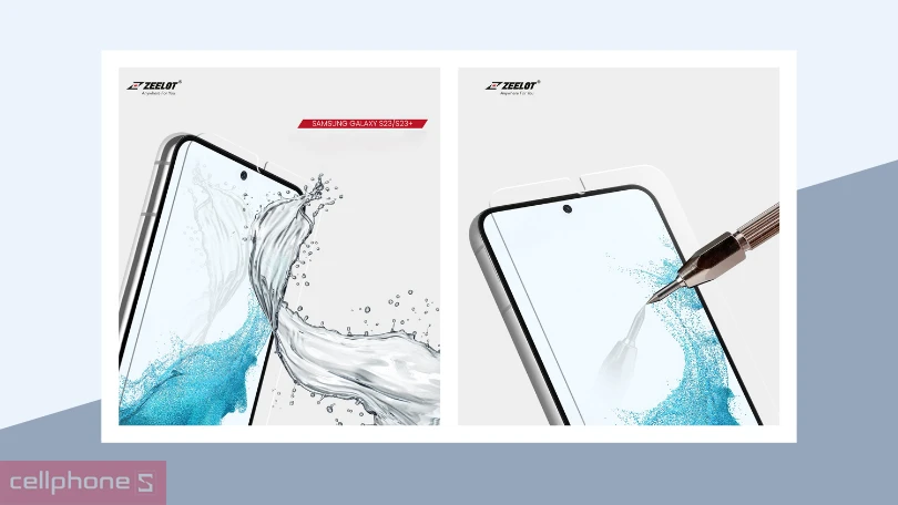 Kính cường lực Samsung Galaxy S23 Zeelot Full - Bền vượt trội, mỏng ấn tượng