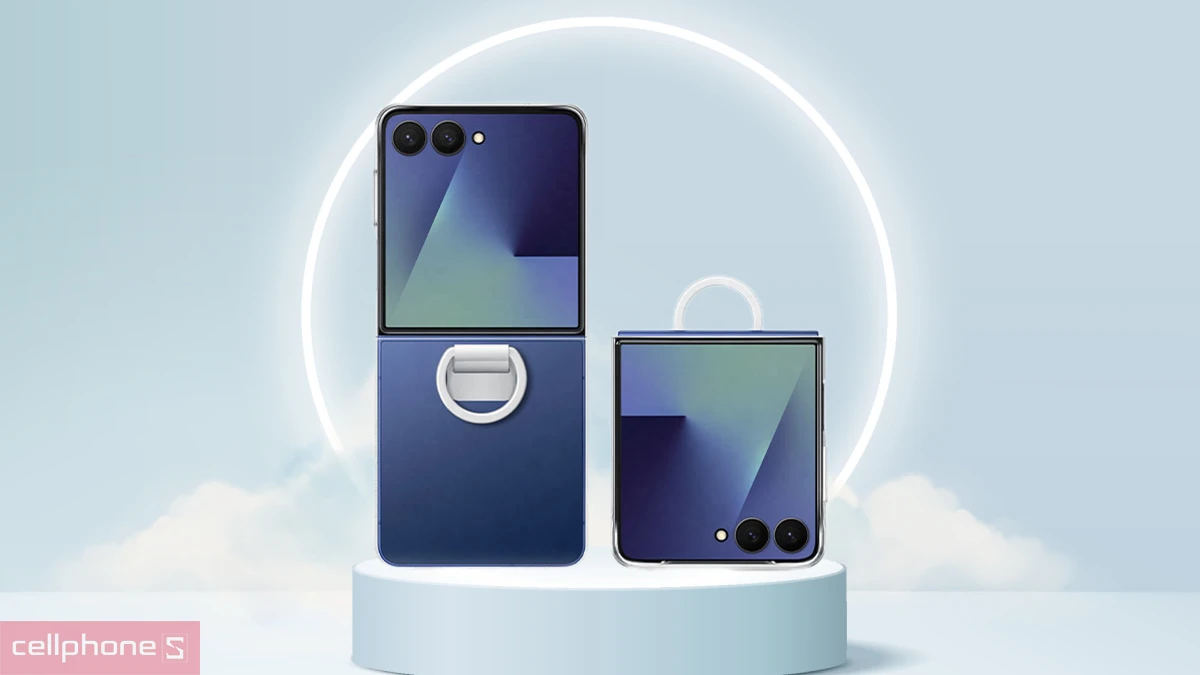 Thiết kế Ốp lưng Samsung Galaxy Z Flip7 trong suốt kèm vòng chính hãng