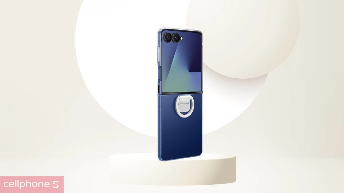 Ốp lưng Samsung Z Flip7 trong suốt kèm vòng
