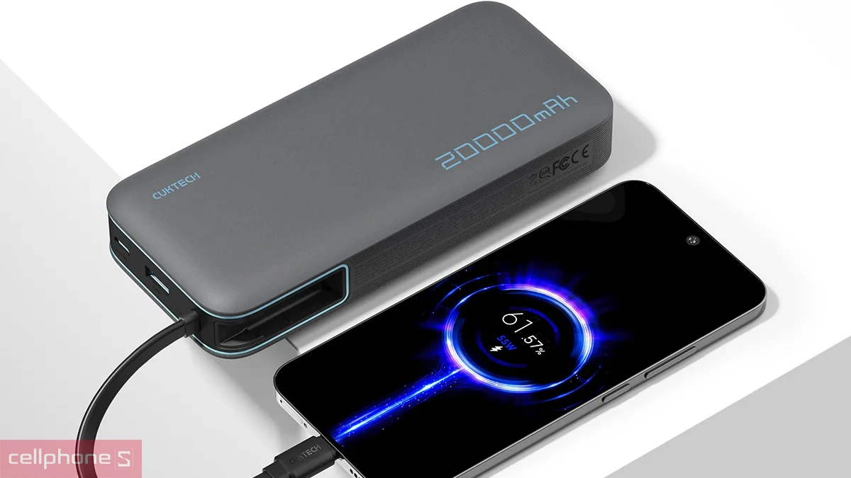 Pin sạc dự phòng CUKTECH 1C1A 20000mAh 55W PB200N - Sạc pin an toàn