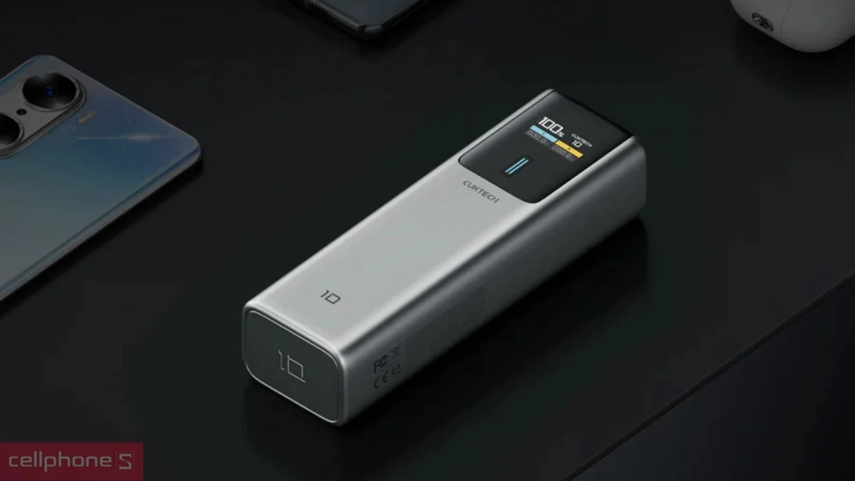 Pin dự phòng Cuktech P+Series 1C1A 10000mAh 150W có màn hình No.10 Plus PB100P