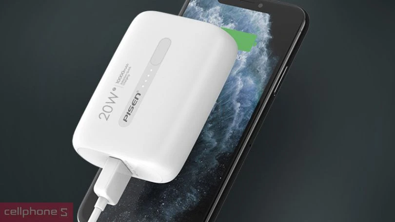 Pin sạc dự phòng Pisen 20W 10.000mAh D304 an toàn chất lượng