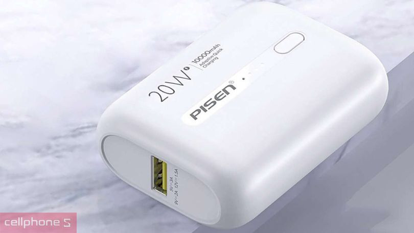 Pin sạc dự phòng Pisen 20W 10.000mAh D304 an toàn chất lượng