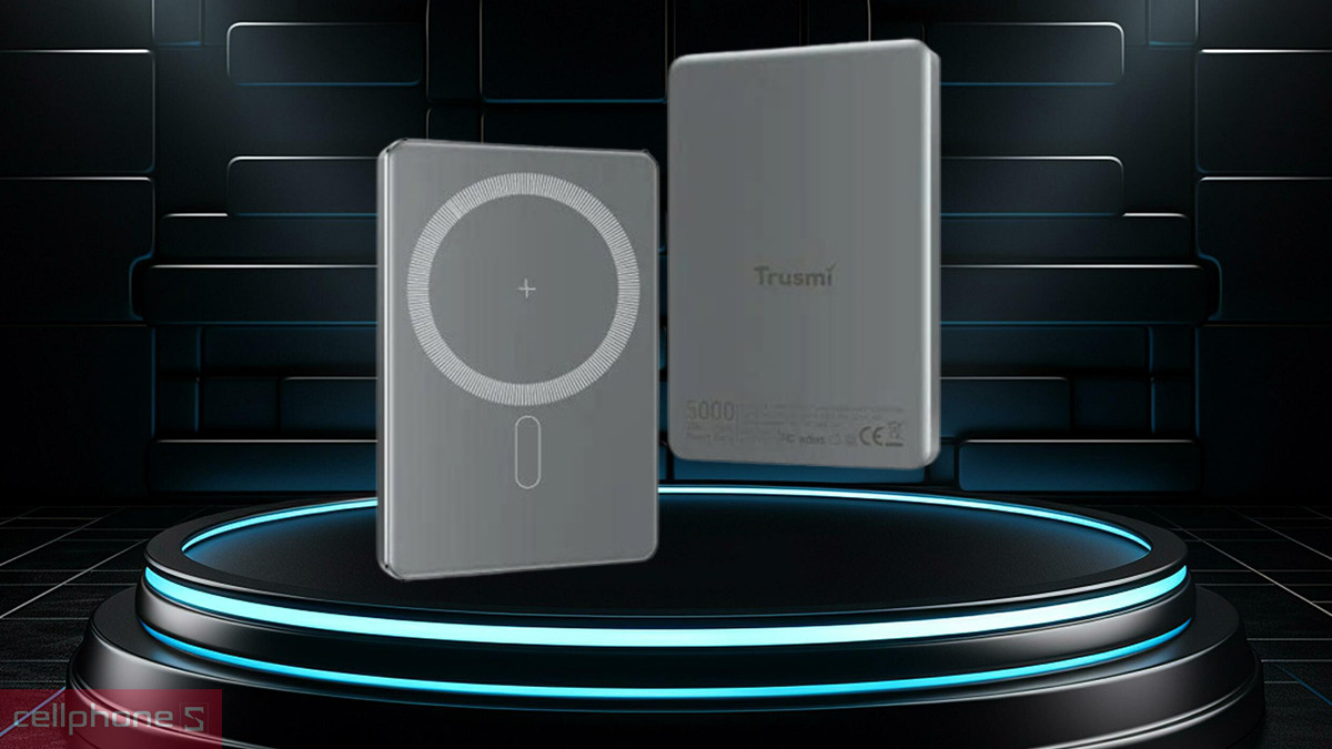 Pin dự phòng không dây Trusmi siêu mỏng 5000mAh 15W 