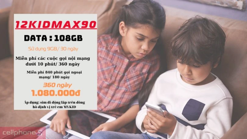 SIM 4G Viettel 12KIDMAX90 - Đảm bảo nhu cầu liên lạc, lướt web 