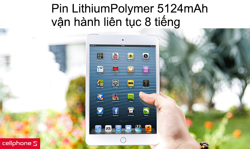 Pin Lithium Polymer 5124 mAh vận hành liên tục 8 tiếng