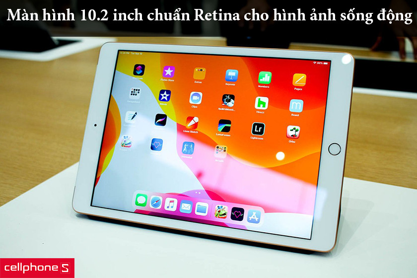 Màn hình 10.2 inch chuẩn Retina cho hình ảnh sống động