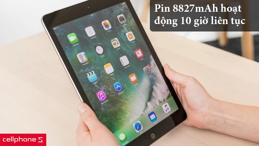 Dung lượng pin 8827 mAh cho khả năng hoạt động trong 10 tiếng liên tục