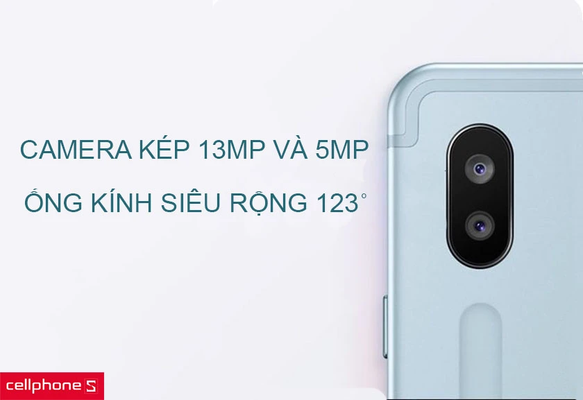 Camera trước 8MP cùng hệ thống camera kép phía sau cho chất lượng ảnh sắc nét