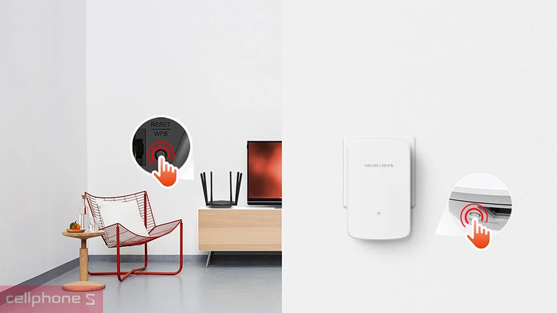 Thiết kế thiết bị mở rộng sóng WiFi Mercusys ME10 300 Mbps