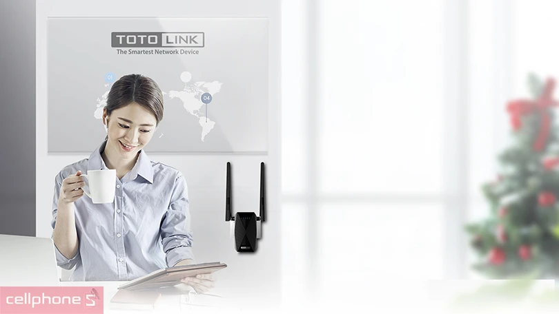 Thiết bị mở rộng sóng WiFi băng tần kép chuẩn AC1200 Totolink EX1200T