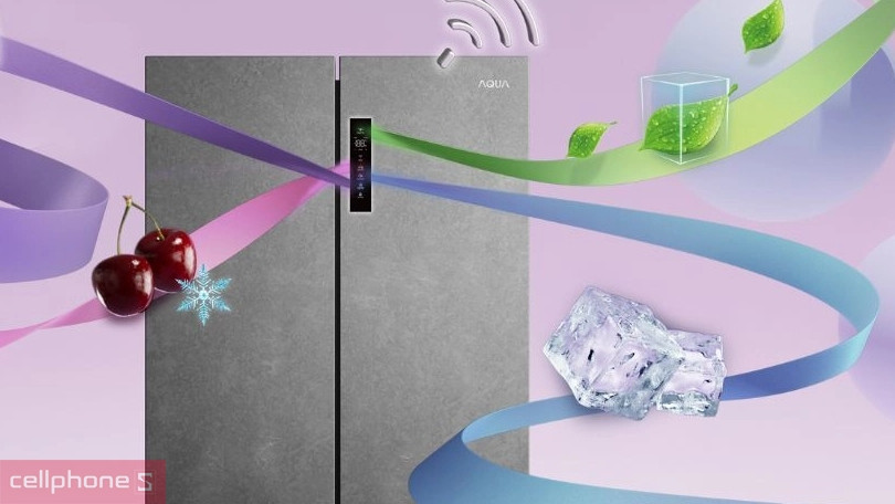 Bảng điều khiển, khả năng kết nối Wifi của tủ lạnh AQUA AQR-M727XA(GS)U1 660 lít