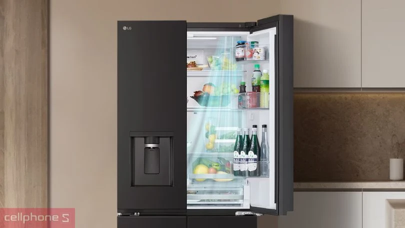 Dung tích tủ lạnh LG Inverter Multidoor Instaview LFD61BLGA 617 lít