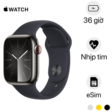 Apple Watch Series 9 41mm (4G) viền thép dây cao su | Chính hãng Apple Việt Nam