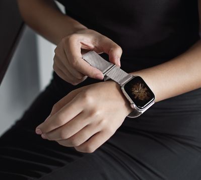 Dây đeo Apple Watch UniQ Dante Mesh Steel Loop 45/44/42mm