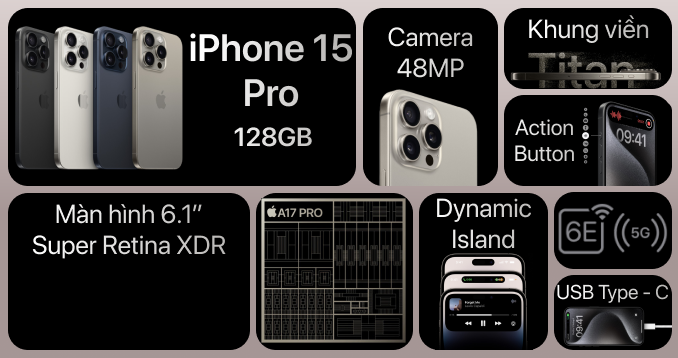 iPhone 15 Pro 128GB | Chính hãng VN/A