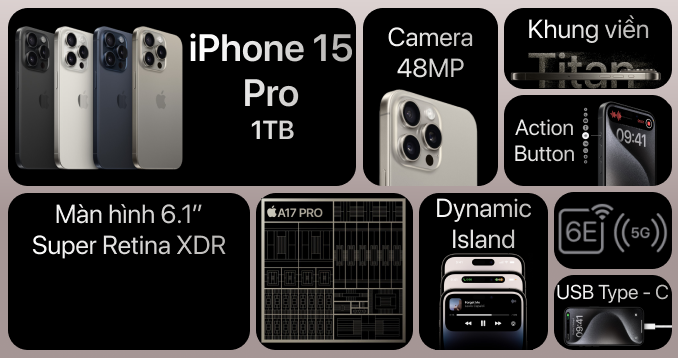 iPhone 15 Pro 1TB | Chính hãng VN/A