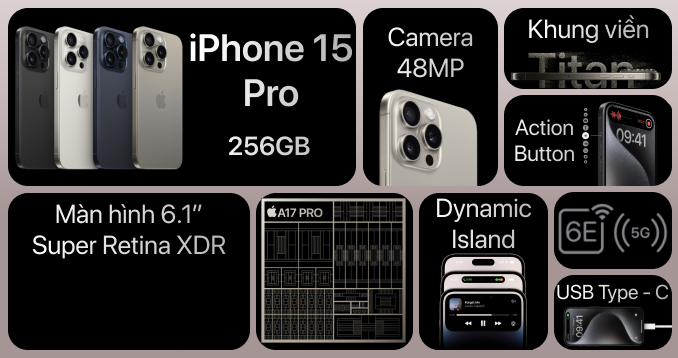 iPhone 15 Pro 256GB | Chính hãng VN/A