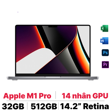Macbook Pro 14 inch 2021 M1 Pro 8 CPU - 14 GPU 32GB 512GB sạc 96W | Chính hãng Apple Việt Nam