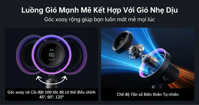 Quạt để bàn tích điện Jisulife Table Fan Pro 3 10000mAh - 4