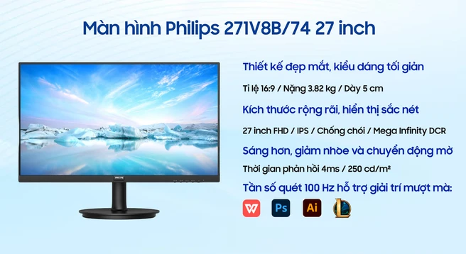 Màn hình Philips 271V8B/74 27 inch