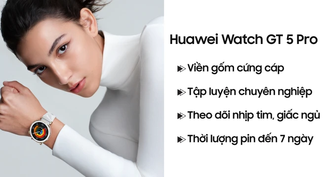 Đồng hồ thông minh Huawei Watch GT 5 Pro 42mm Dây Cao Su