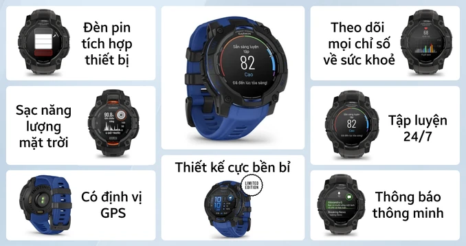 Đồng hồ thông minh Garmin Instinct 3 Supernova AMOLED 45mm