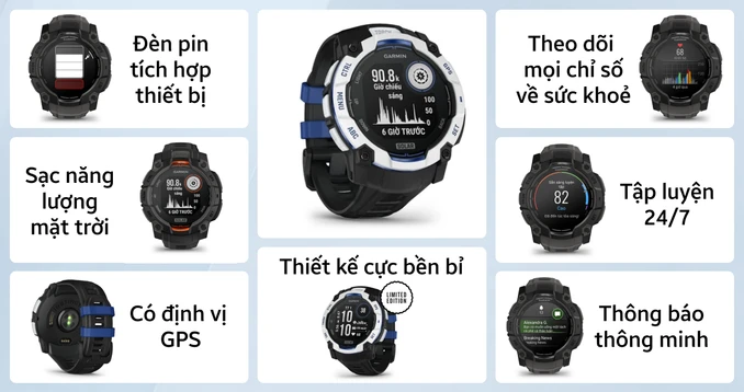 Đồng hồ thông minh Garmin Instinct 3 Supernova Solar 50mm